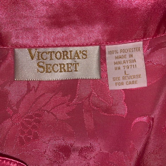 Victoria’s Secret Gold Label Hot Pink Silky Shorts Sleeveless Top PJ Sleep Set L - Picture 8 of 8